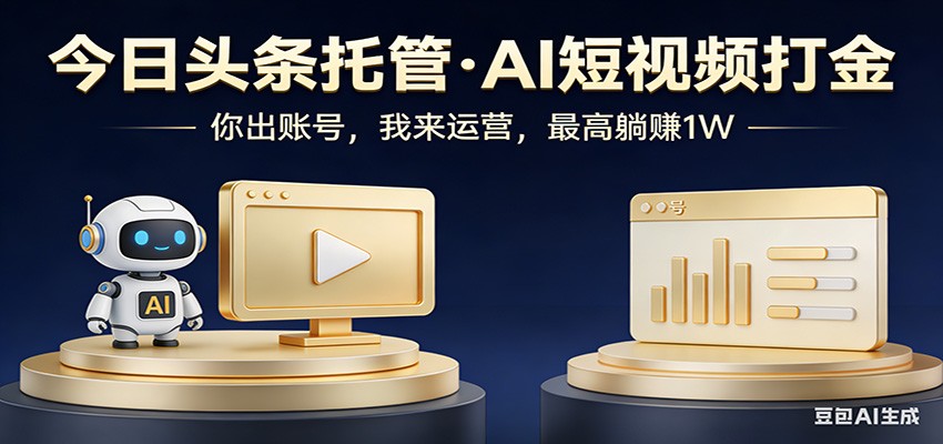 头条号AI托管，我提供作品，你提供账号，每天5分钟发布，小白躺赚3000+-AI学习资源网