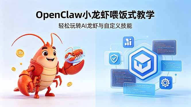 不用懂技术！OpenClaw小龙虾喂饭式教学，轻松玩转AI龙虾与自定义技能-AI学习资源网