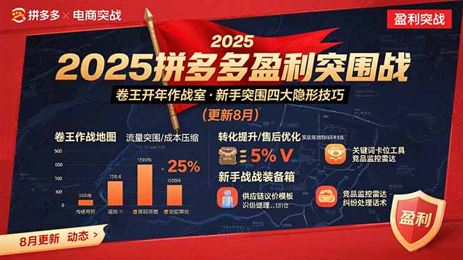 2025拼多多盈利突围战：卷王开年作战室，新手突围四大隐形技巧(更新8月-AI学习资源网