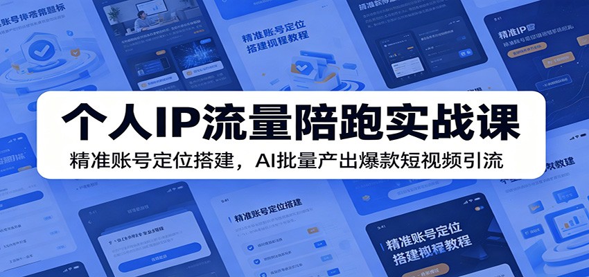 个人IP流量陪跑实战课：精准账号定位搭建，AI批量产出爆款短视频引流-AI学习资源网