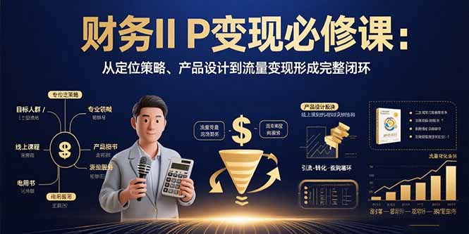 财务IP变现必修课：从定位策略、产品设计到流量变现形成完整闭环-AI学习资源网
