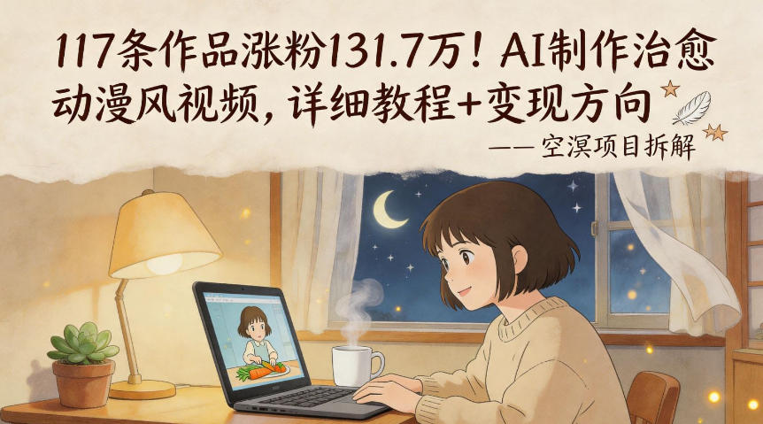 117条作品涨粉131.7W！AI制作治愈动漫风视频，详细教程+变现方向-AI学习资源网