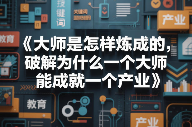 大师是怎样炼成的,破解为什么一个大师,能成就一个产业【电子书】-AI学习资源网