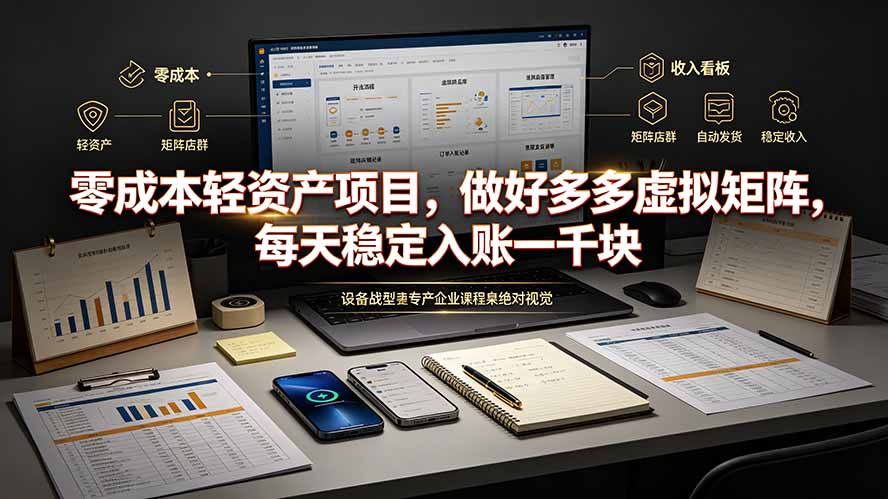零成本轻资产项目，做好多多虚拟矩阵，每天稳定入账一千块-AI学习资源网