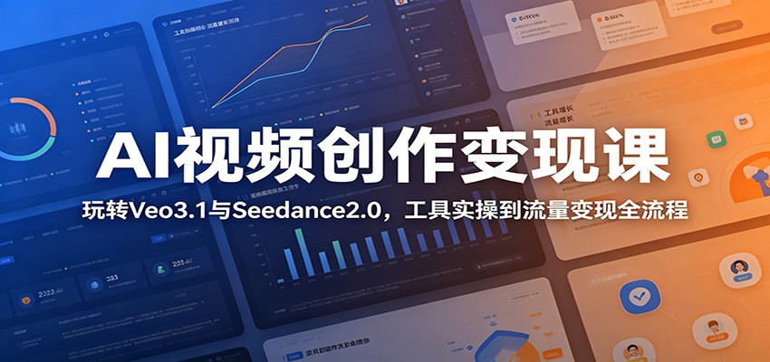 AI视频创作变现课：玩转Veo3.1与Seedance2.0，工具实操到流量变现全流程-AI学习资源网