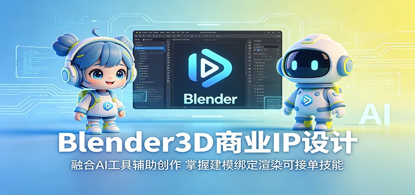 Blender3D商业IP设计:融合AI工具辅助创作,掌握建模绑定渲染可接单技能-AI学习资源网