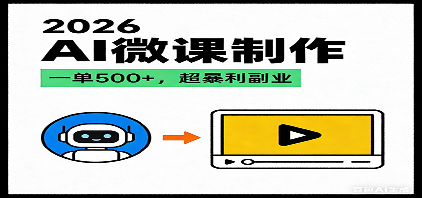 2026AI 风口最稳副业:微课代写制作,一单 500+,人人可做的蓝海项目-AI学习资源网