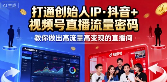 25年直播9-10两期线下课，打通创始人IP，抖音+视频号直播流量密码，教你做出高流量高变现的直播间-AI学习资源网