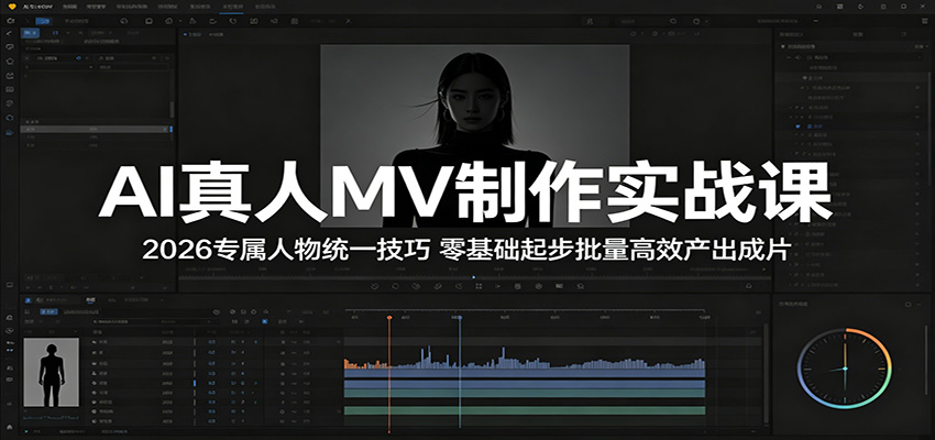 AI真人MV制作实战课：2026专属人物统一技巧，零基础起步批量高效产出成片-AI学习资源网