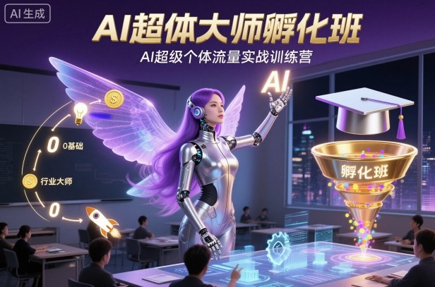 AI超体大师孵化班，AI超级个体流量实战训练营-AI学习资源网