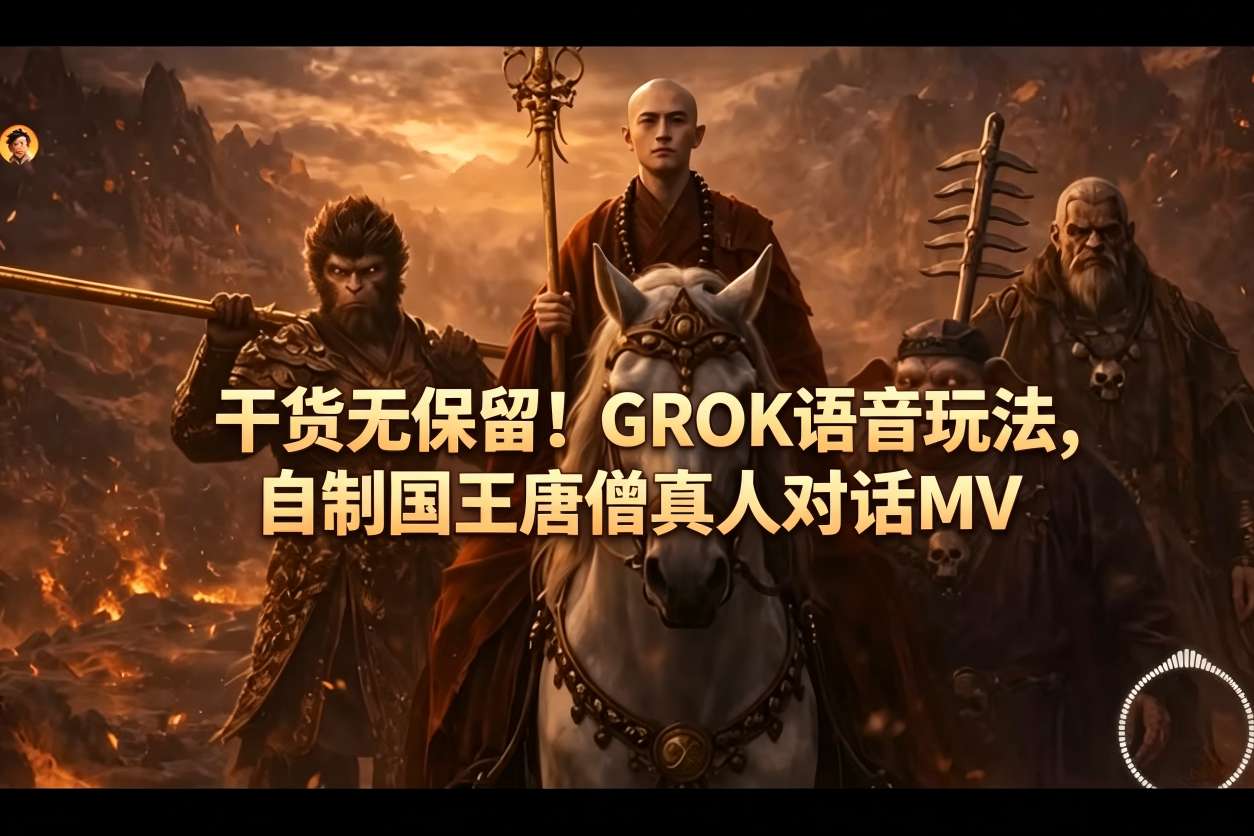 干货无保留！GROK语音玩法，自制国王唐僧真人对话MV-AI学习资源网