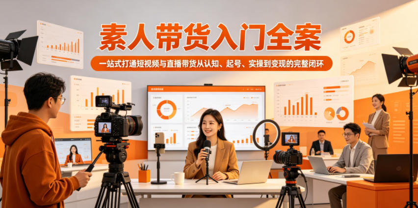 素人带货入门全案，一站式打通短视频与直播带货从认知、起号、实操到变现的完整闭环-AI学习资源网