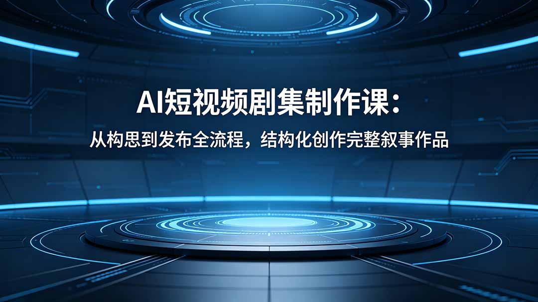 AI短视频剧集制作课：从构思到发布全流程，结构化创作完整叙事作品-AI学习资源网
