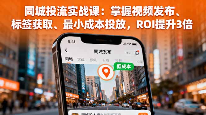 同城投流实战课：掌握视频发布、标签获取、最小成本投放，ROI提升3倍-AI学习资源网