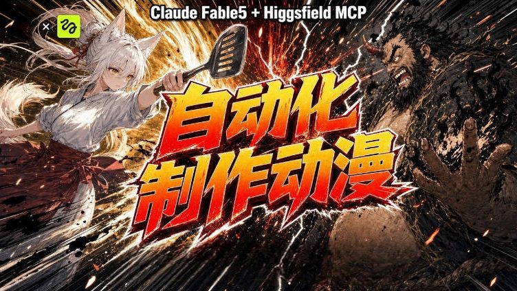 AI自动化动漫制作!Claude Fable 5接入Higgsfield MCP,直接生成完整创意内容-AI学习资源网