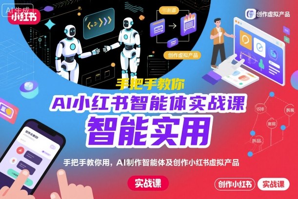 AI小红书智能体实战课,手把手教你用AI制作智能体及创作小红书虚拟产品,提效+内容商业化-AI学习资源网