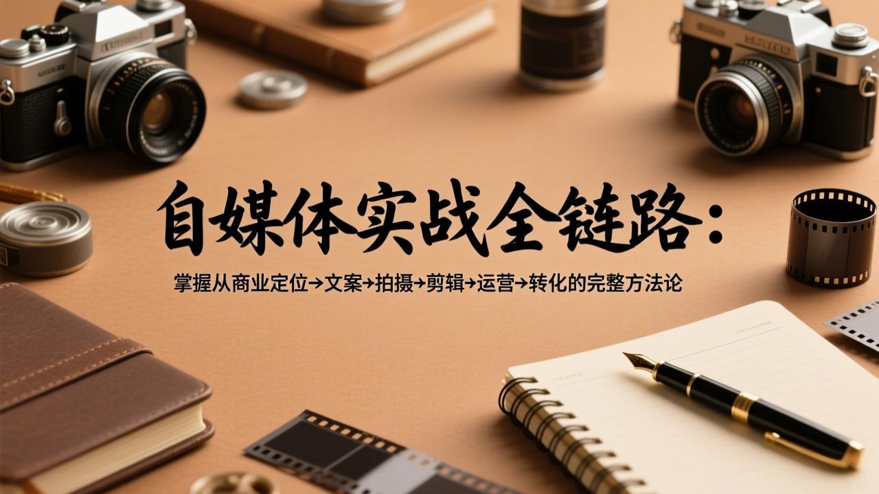 自媒体实战全链路:掌握从商业定位→文案→拍摄→剪辑→运营→转化的完整方法论-AI学习资源网