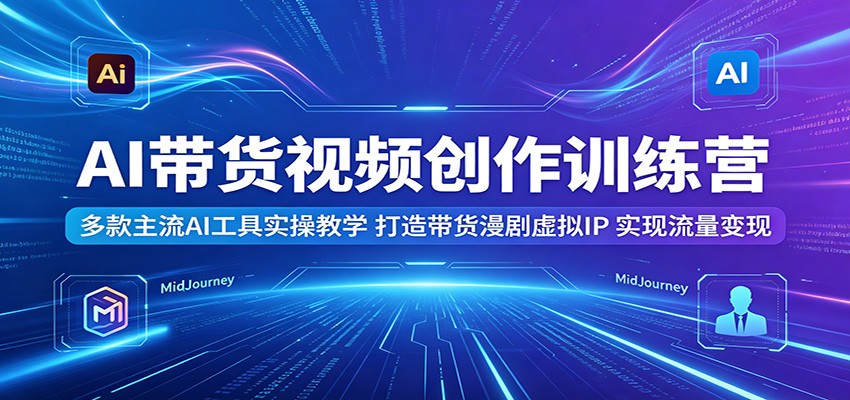 AI带货视频创作训练营：多款主流AI工具实操教学，打造带货漫剧虚拟IP，实现流量变现-AI学习资源网
