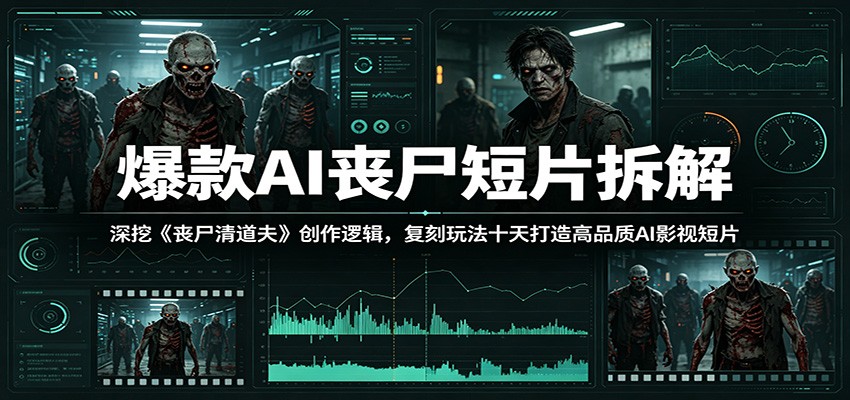 爆款AI丧尸短片拆解：深挖《丧尸清道夫》创作逻辑，复刻玩法快速打造高品质AI影视短片-AI学习资源网