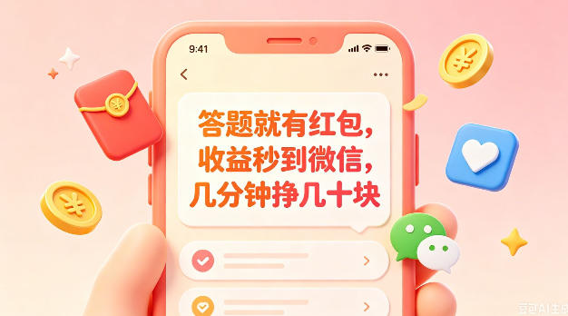 答题就有红包，收益秒到微信，几分钟挣几十块，学生党上班族宝妈都可以玩【揭秘】-AI学习资源网
