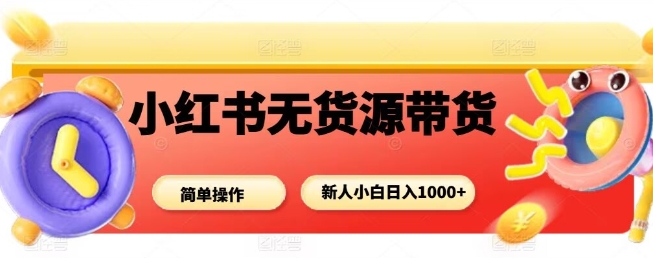 小红书无货源带货项目，简单无脑，新人小白日入多张-AI学习资源网