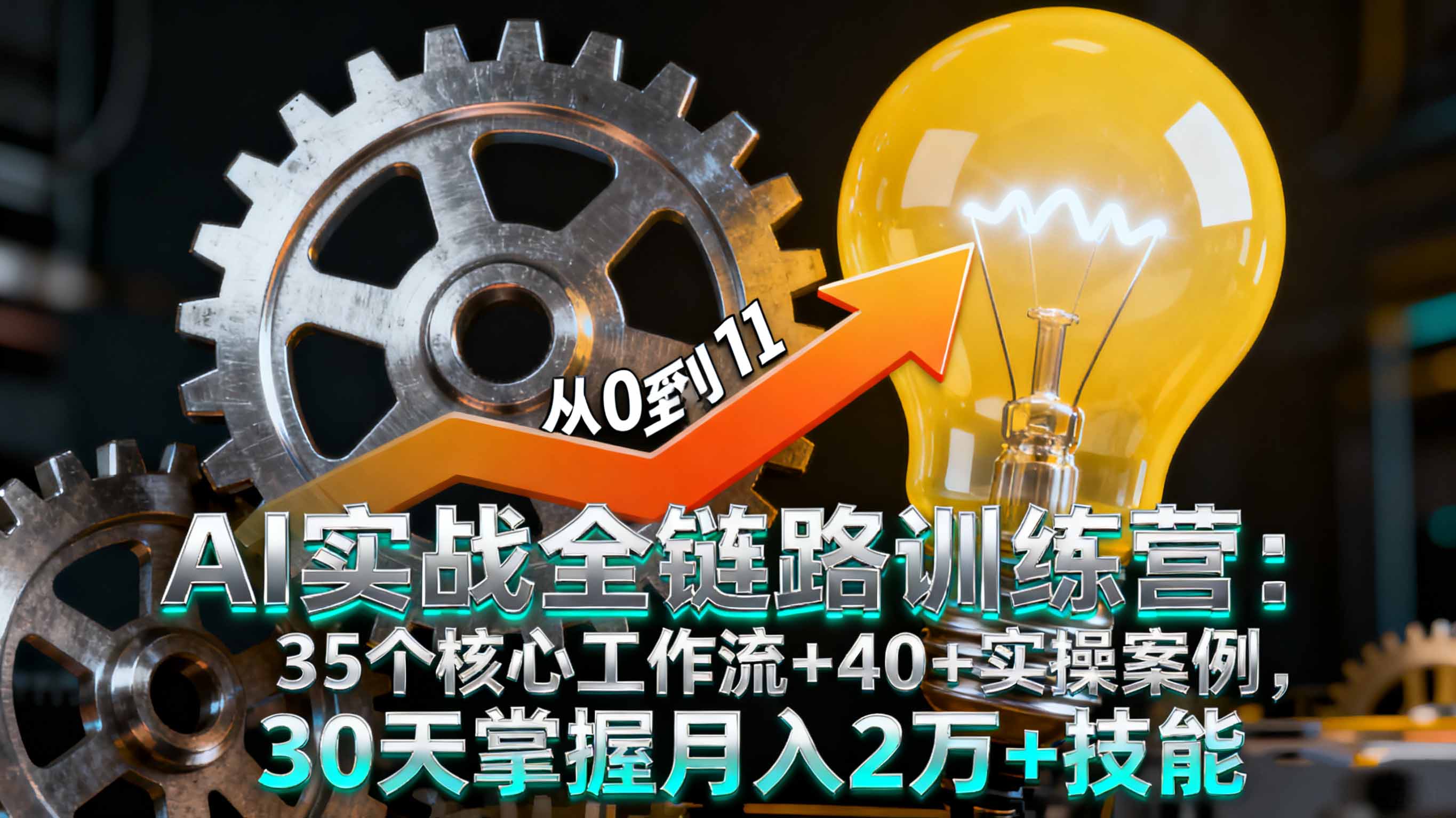 AI实战全链路训练营：35个核心工作流+40+实操案例，30天掌握月入2万+技能-AI学习资源网