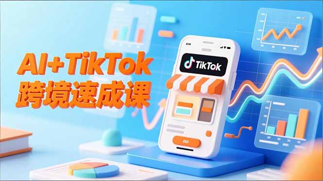 AI+TikTok跨境速成课，智能翻译、店铺定位、流程拆解，7天高效上线运营-AI学习资源网