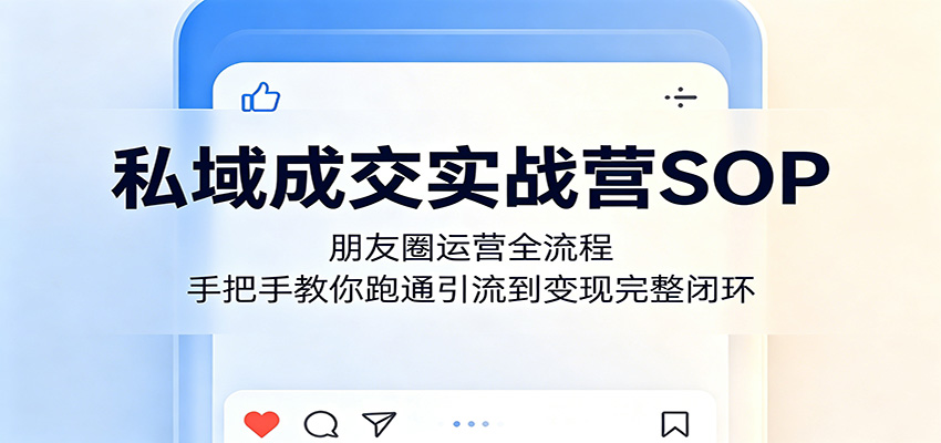私域成交实战营SOP：朋友圈运营全流程，手把手教你跑通引流到变现完整闭环-AI学习资源网
