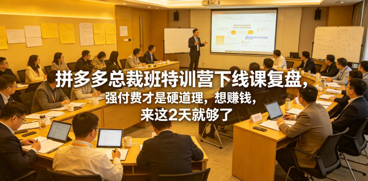拼多多总裁班特训营下线课复盘,强付费才是硬道理,想賺钱,来这2天就够了-AI学习资源网