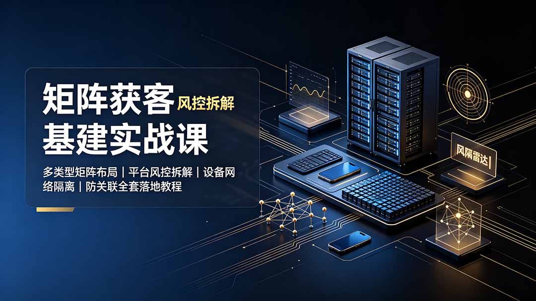 矩阵获客基建实战课:多类型矩阵布局|平台风控拆解|设备网络隔离|防关联全套落地教程-AI学习资源网