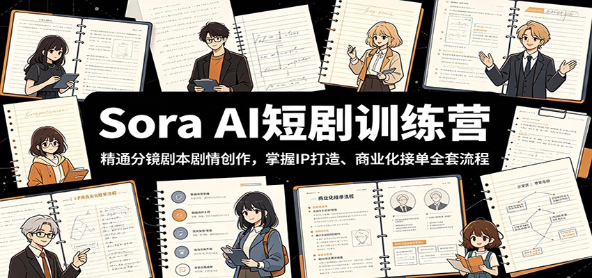 Sora AI短剧训练营：精通分镜剧本剧情创作，掌握IP打造、商业化接单全套流程-AI学习资源网