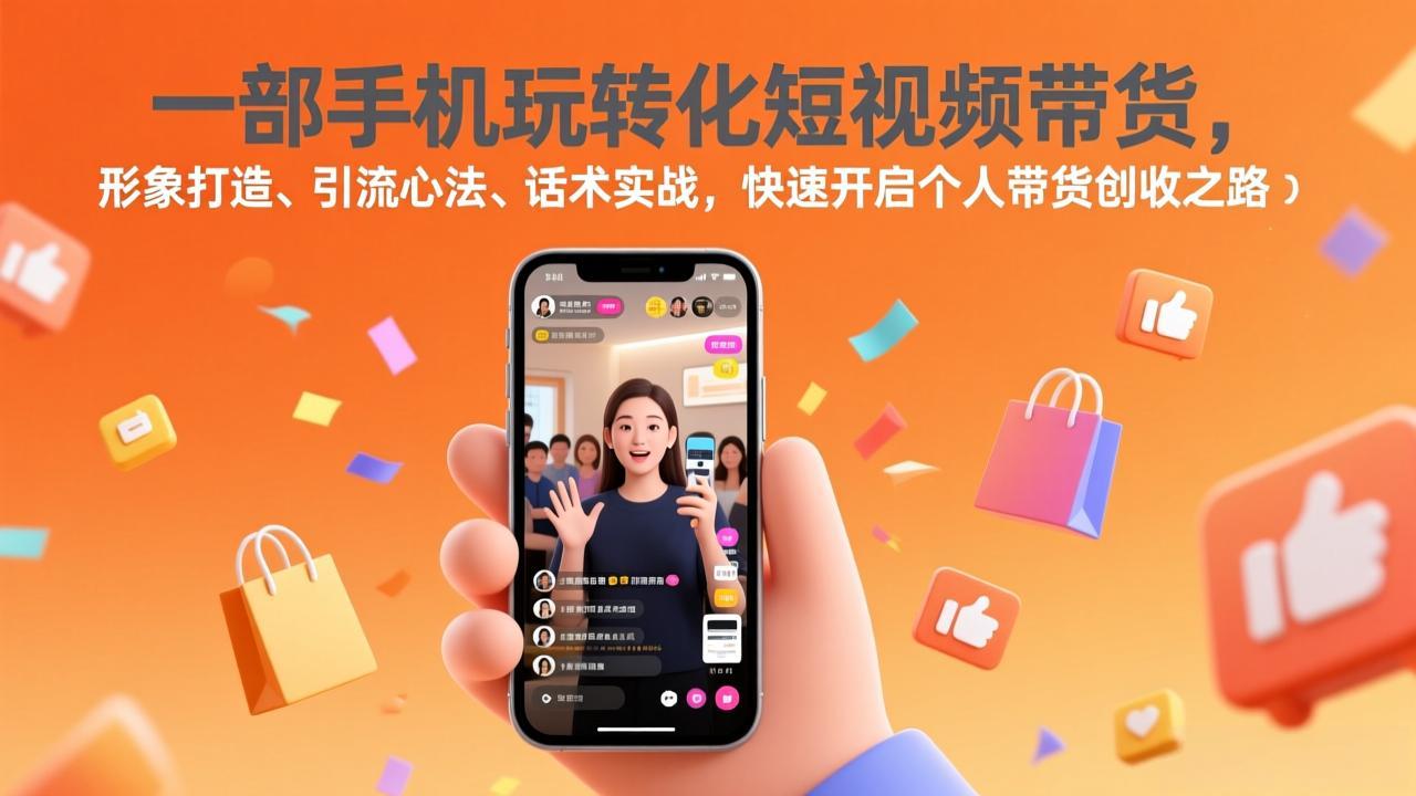 一部手机玩转化短视频带货，形象打造、引流心法、话术实战，快速开启个人带货创收之路-AI学习资源网