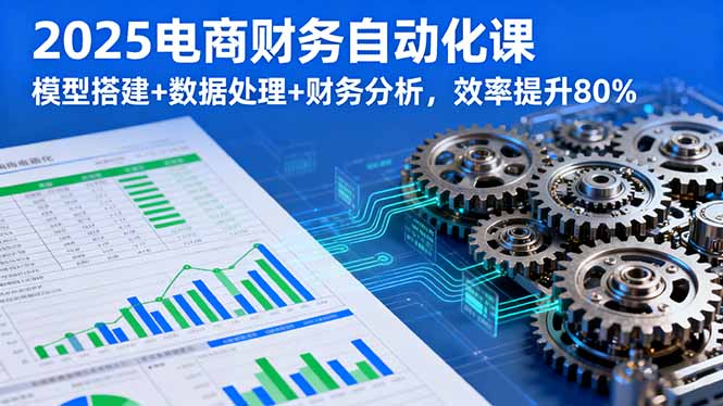 2025电商财务自动化课，模型搭建+数据处理+财务分析，效率提升80%-AI学习资源网