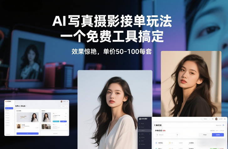 AI写真摄影接单玩法，一个免费工具搞定，效果惊艳，单价50-100每套-AI学习资源网