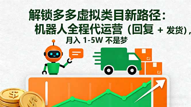 解锁多多虚拟类目新路径：机器人全程代运营(回复 + 发货-AI学习资源网