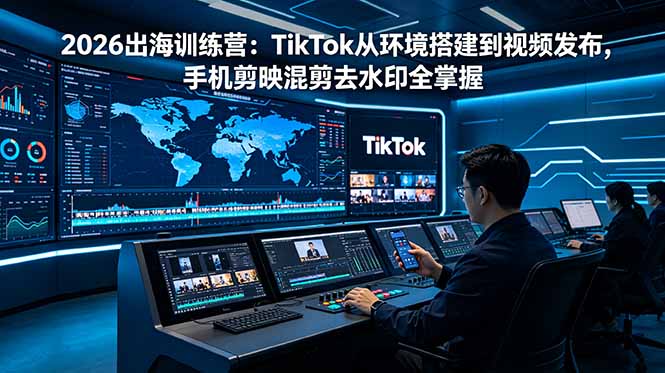 2026出海训练营：TikTok从环境搭建到视频发布，手机剪映混剪去水印全掌握-AI学习资源网