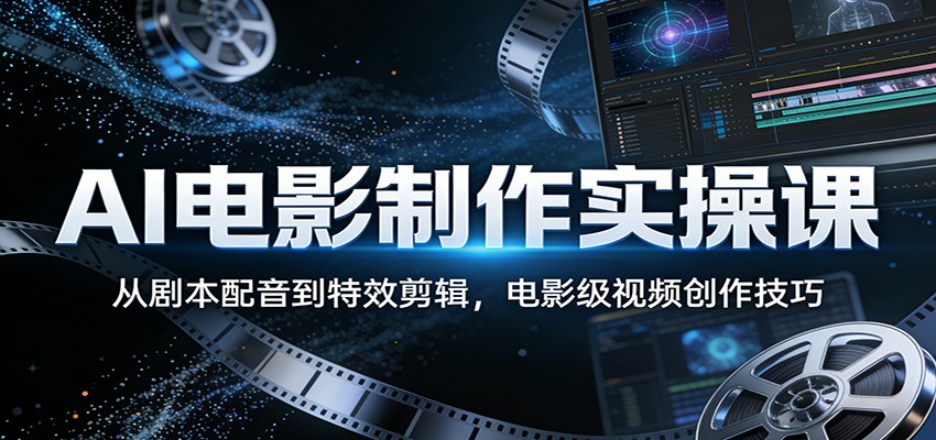 AI电影制作实操课：从剧本配音到特效剪辑，电影级视频创作技巧-AI学习资源网