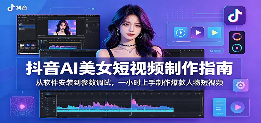 抖音AI美女短视频制作指南：从软件安装到参数调试，一小时上手制作爆款人物短视频-AI学习资源网