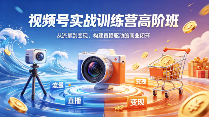 视频号实战训练营高阶班，从流量到变现，构建直播驱动的商业闭环(26年4月)-AI学习资源网