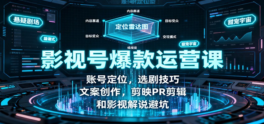 影视号爆款运营课：账号定位，选剧技巧，文案创作，剪映PR剪辑和影视解说避坑-AI学习资源网