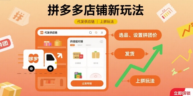 拼多多店铺新玩法，代发供应链上拼玩法-AI学习资源网