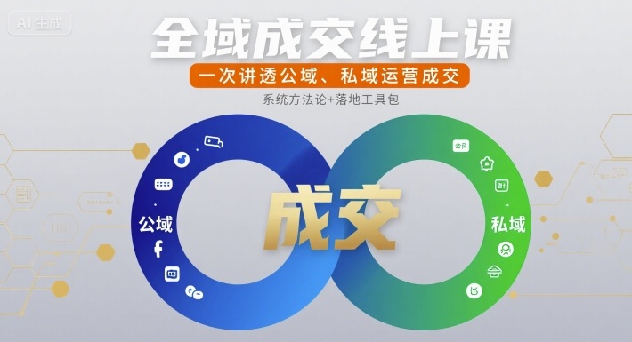 全域成交线上课，一次讲透公域、私域运营成交-AI学习资源网