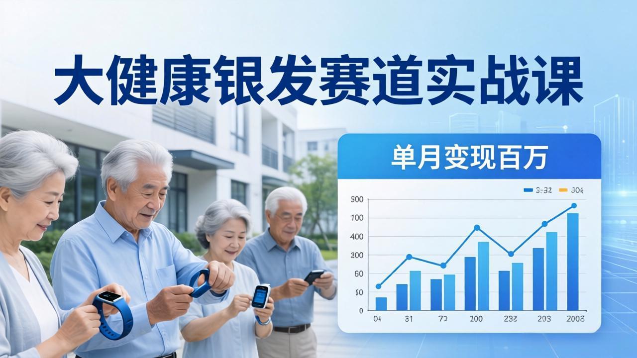 大健康银发赛道实战课：拆解视频号线索型 IP 单月变现百万逻辑，教你精准获客高效变现-AI学习资源网