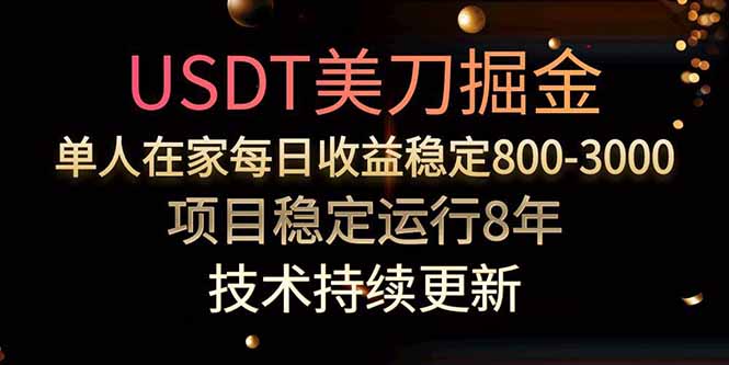 USDT美刀掘金，单人每日收益800-3000，稳定运行8年-AI学习资源网