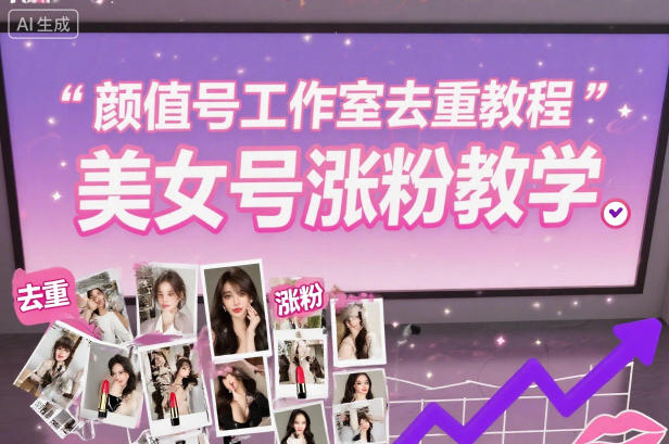 颜值号工作室去重教程,美女号涨粉教学-AI学习资源网