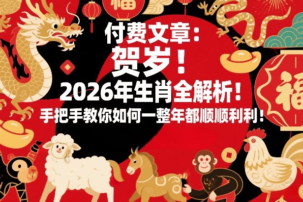 付费文章:贺岁!2026年生肖全解析!手把手教你如何一整年都顺顺利利!-AI学习资源网