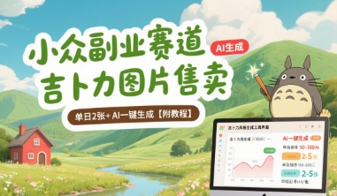 小众副业赛道 吉卜力图片售卖 单日2张+ AI一键生成【附教程】-AI学习资源网