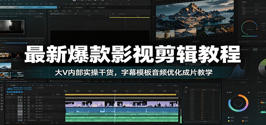 最新爆款影视剪辑教程：大V内部实操干货，字幕模板音频优化成片教学-AI学习资源网