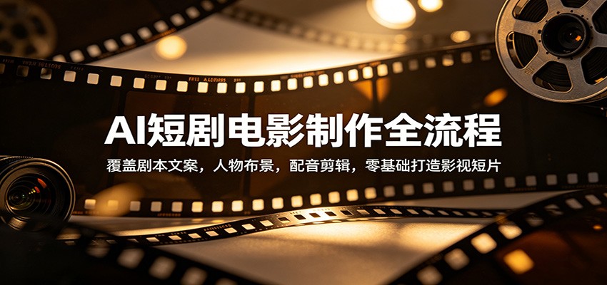 AI短剧电影制作全流程：覆盖剧本文案，人物布景，配音剪辑，零基础打造影视短片-AI学习资源网