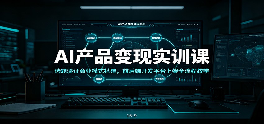 AI产品变现实训课：选题验证商业模式搭建，前后端开发平台上架全流程教学-AI学习资源网